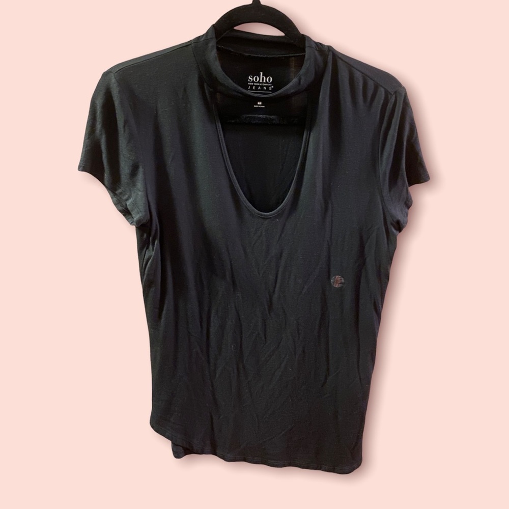 black cut out Tee